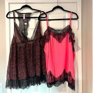 Bundle Set of (2) Camisole Sheer Lingerie Tops 2x/ 3x